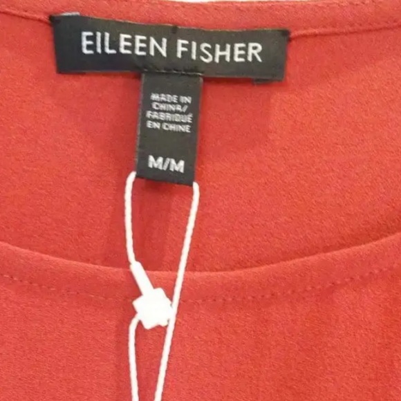 $378 Eileen Fisher Silk Dress Medium 10 12 100% Silk Crepe Flutter Hem Sleeveles - Picture 6 of 12